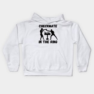 Checkmate In The Ring Chess boxing Kids Hoodie